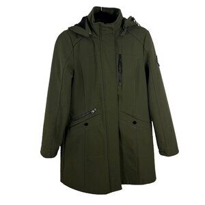 Alpine North Softshell Long Coat in Dark Green Womens Size S